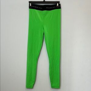 Koral Women’s Vibrant Neon Green‎ High Rise Leggings Size Small